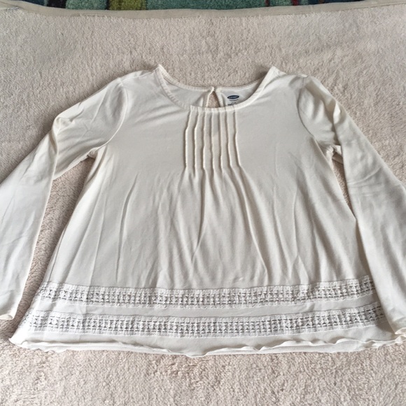 White lace trim Old Navy blouse - Picture 1 of 5